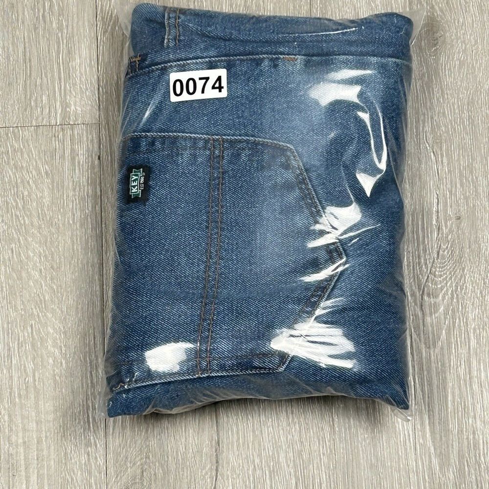Key Jeans‎ Mens 36x32 Blue Straight Leg Workwear 5 Pocket Logo Denim Outdoor - Picture 8 of 8